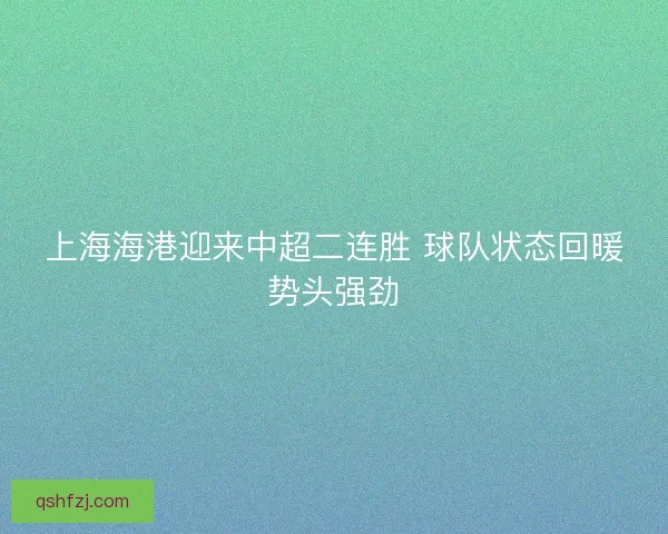上海海港迎来中超二连胜 球队状态回暖势头强劲 上海海港迎来中超二连胜 球队状态回暖势头强劲