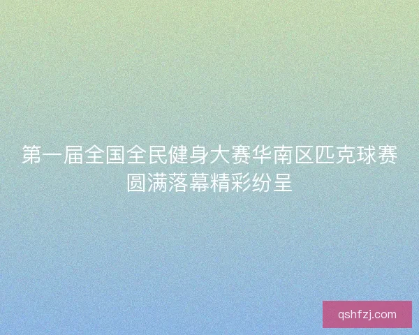 第一届全国全民健身大赛华南区匹克球赛圆满落幕精彩纷呈 第一届全国全民健身大赛华南区匹克球赛圆满落幕精彩纷呈